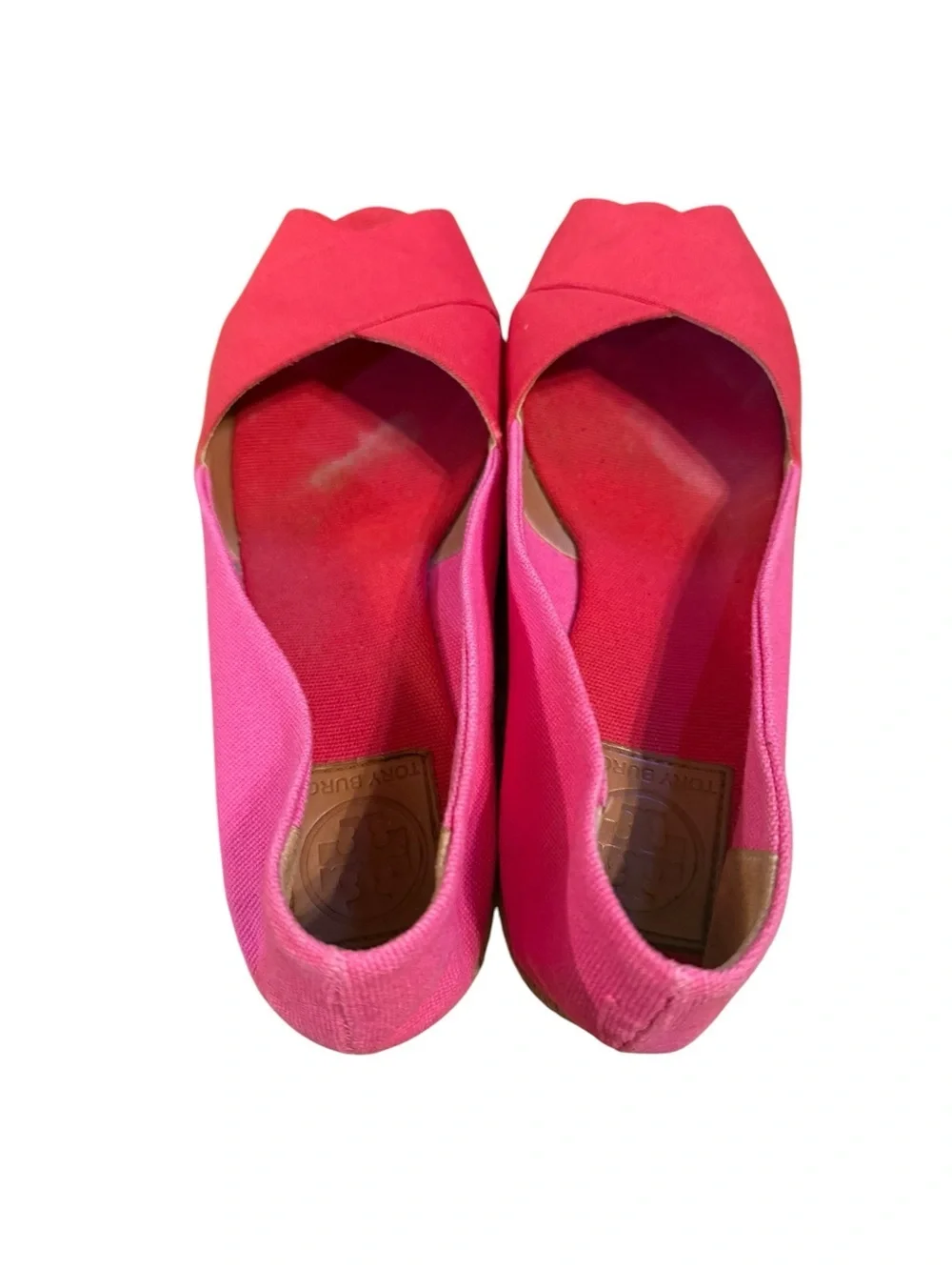 Tory Burch Women’s Pink Crisscross Open-Toe Flats